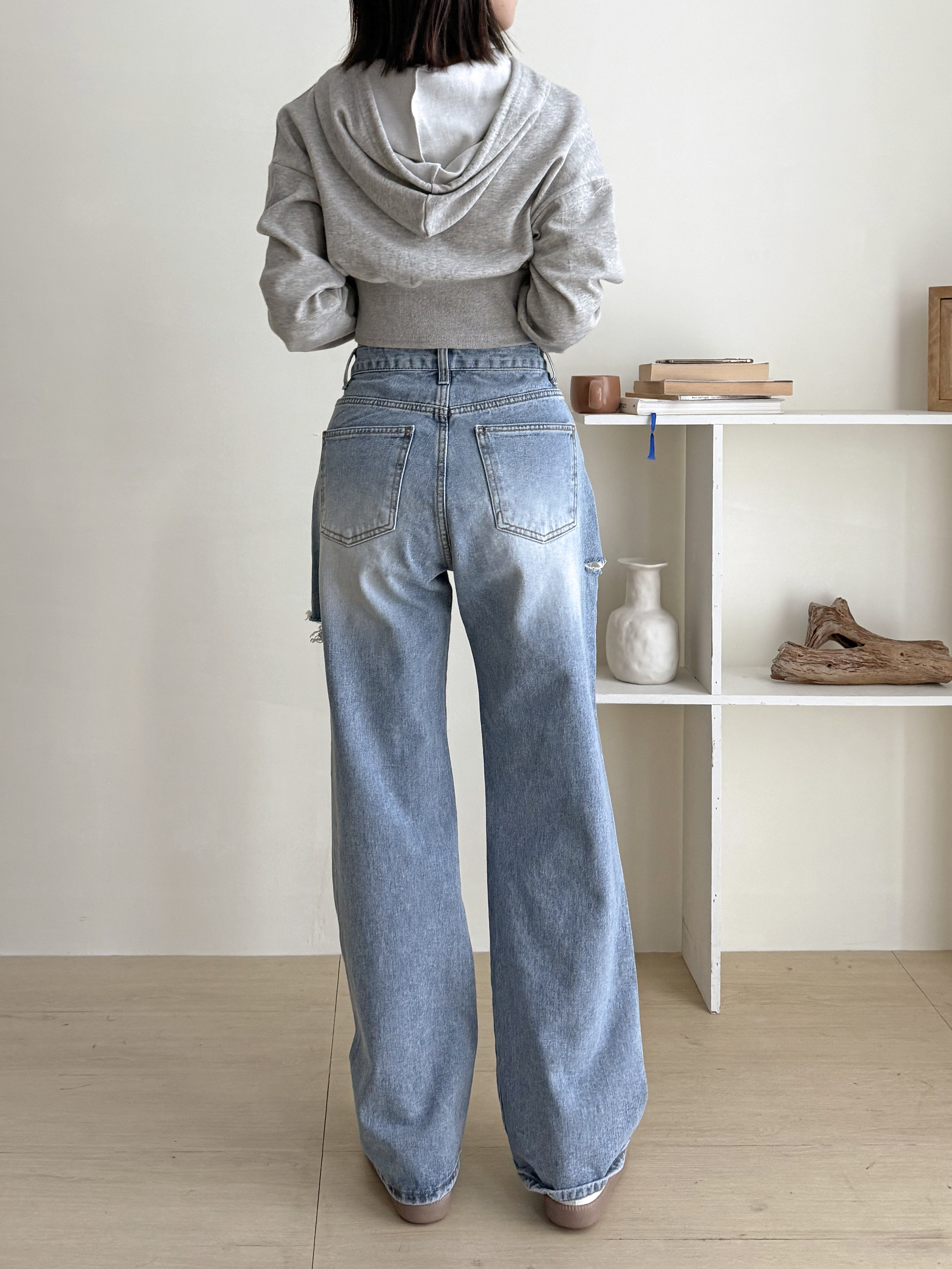 ダメージカットワイドデニムパンツ | 詳細画像4