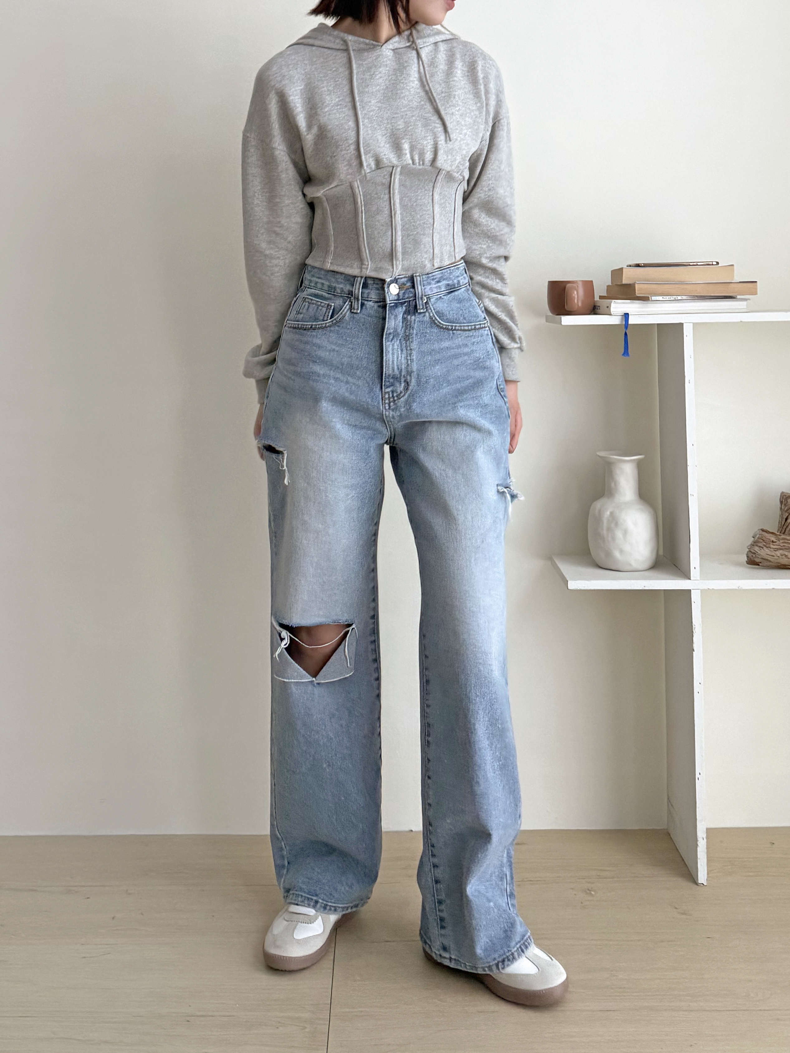 ダメージカットワイドデニムパンツ | 詳細画像6