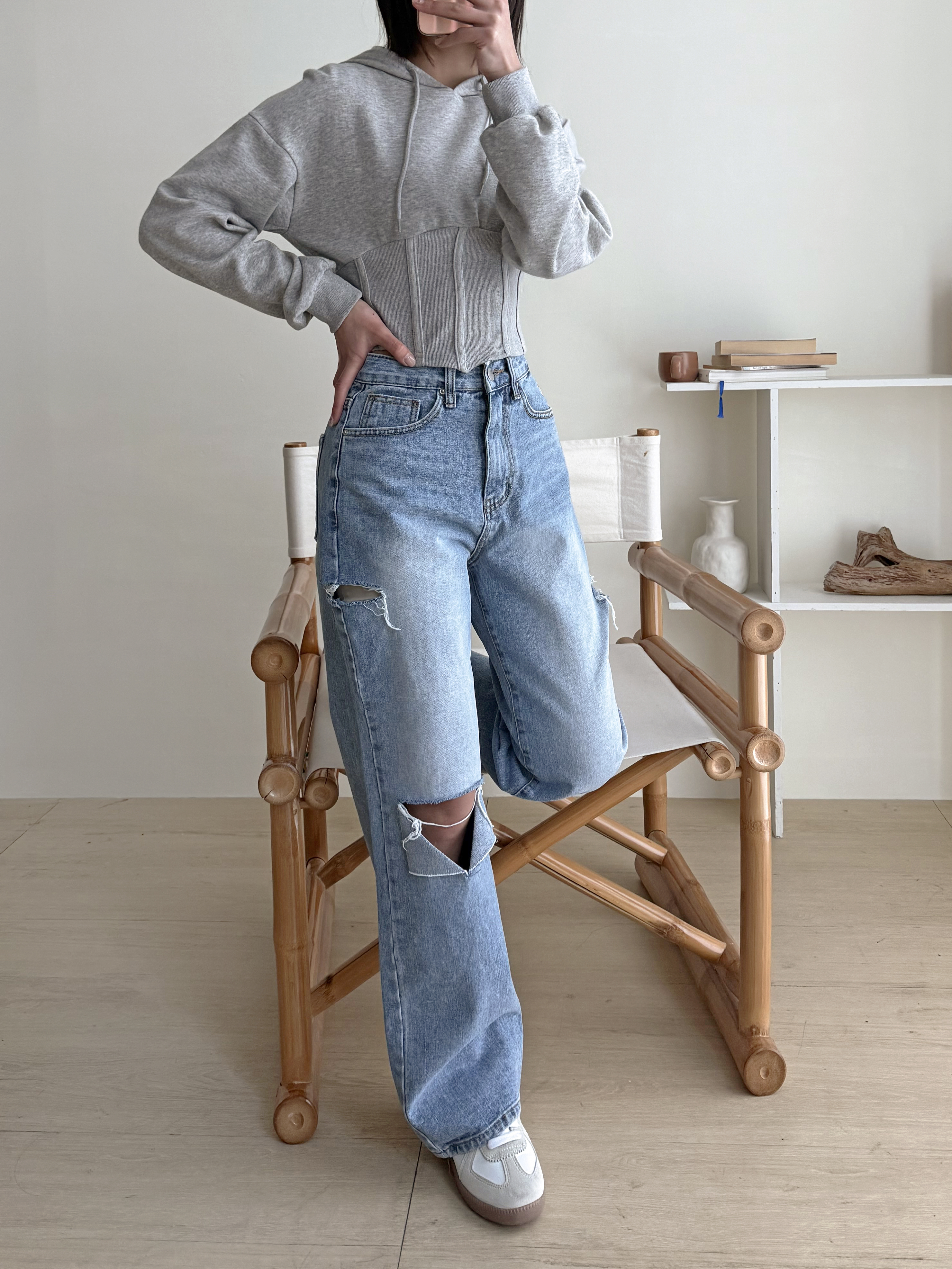 ダメージカットワイドデニムパンツ | 詳細画像10