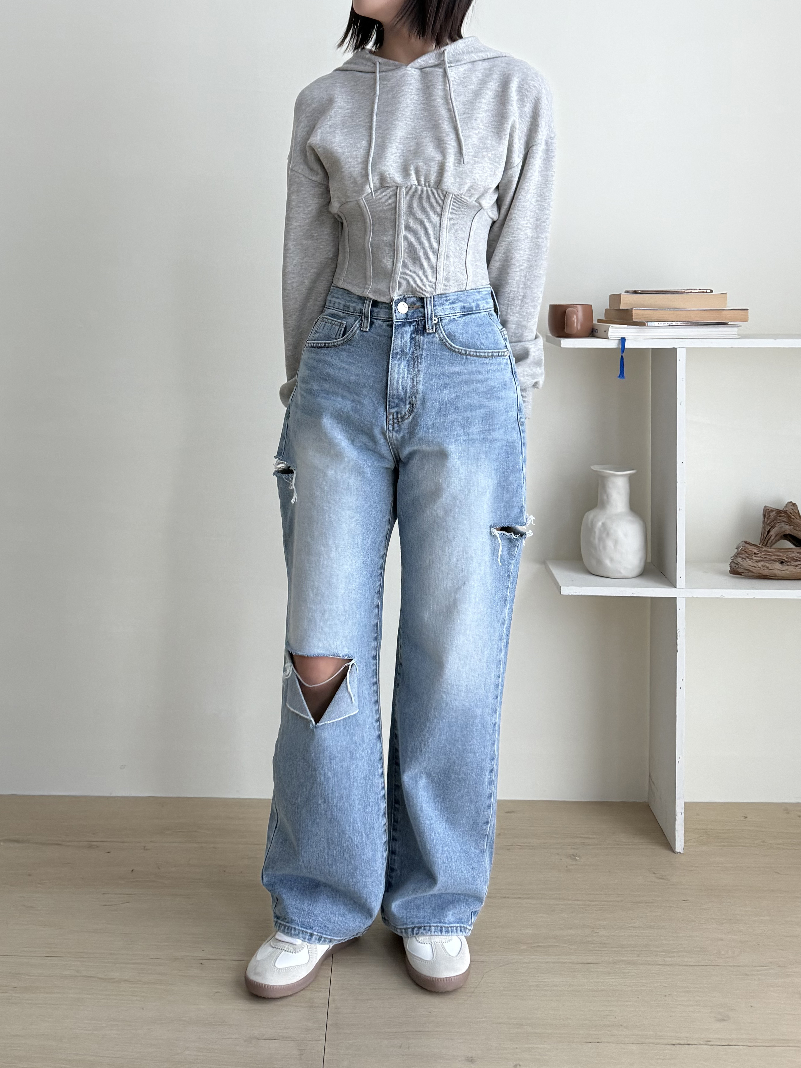 ダメージカットワイドデニムパンツ | 詳細画像11