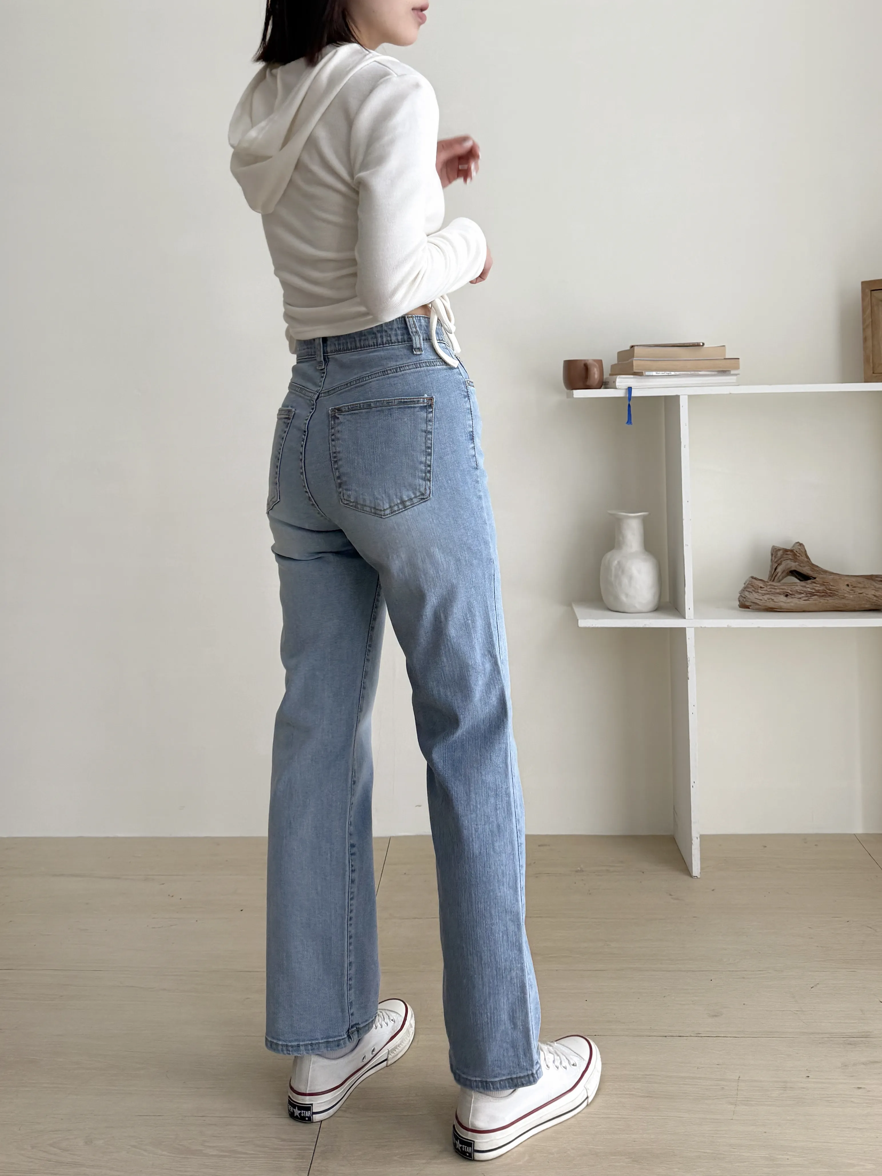 シークレットゴムストレートデニムパンツ | 詳細画像1