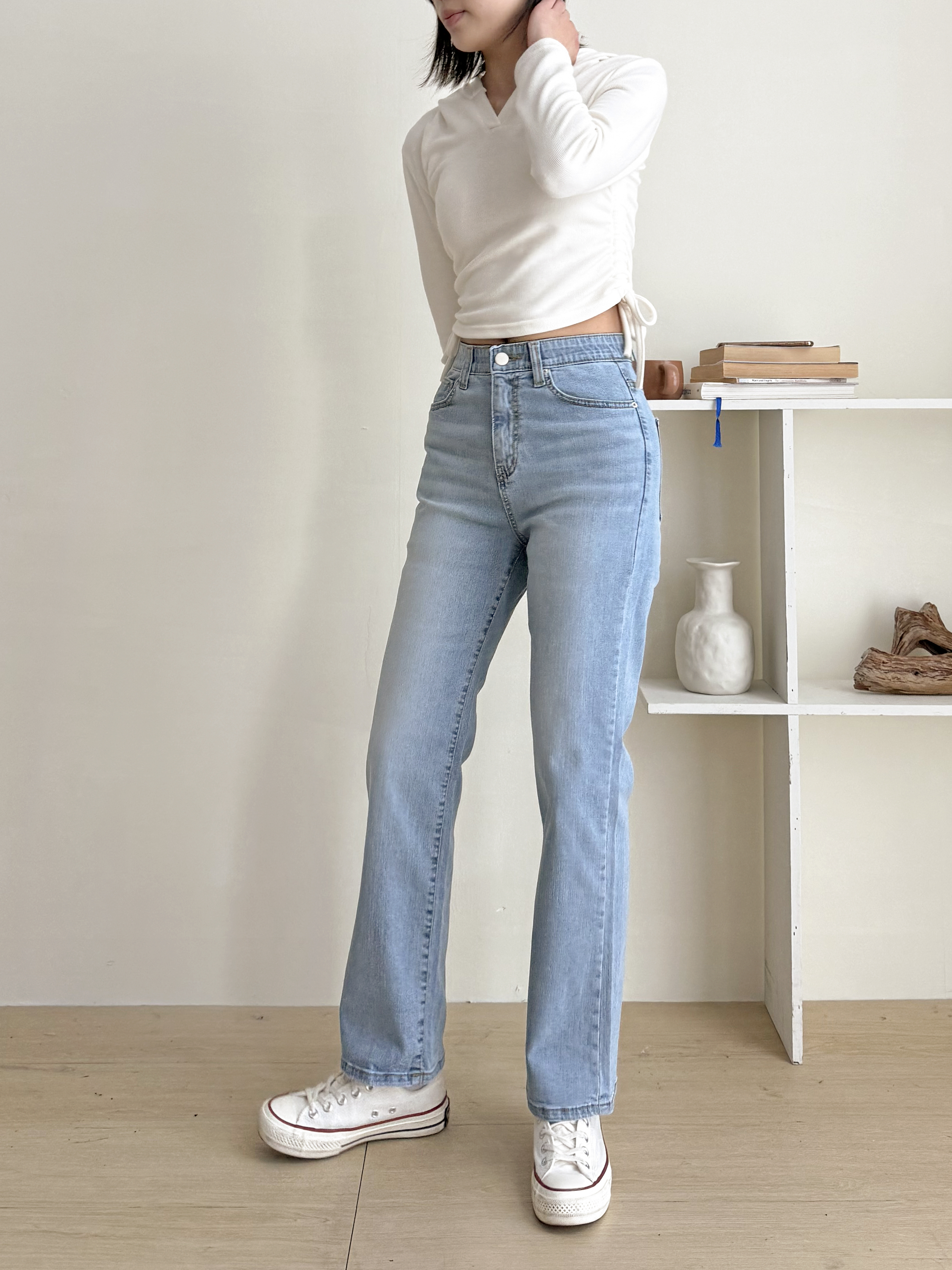 シークレットゴムストレートデニムパンツ | 詳細画像4