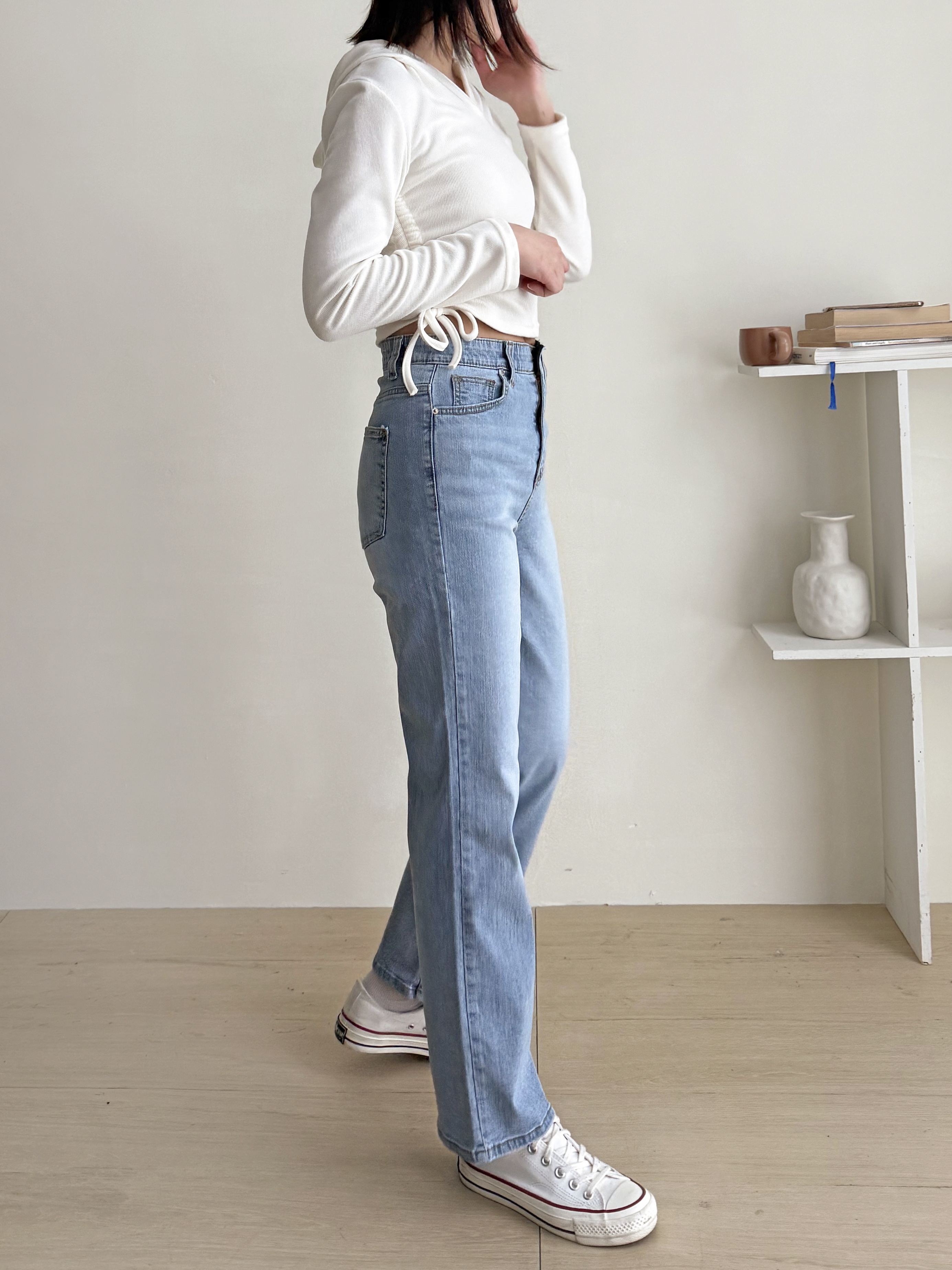 シークレットゴムストレートデニムパンツ | 詳細画像6