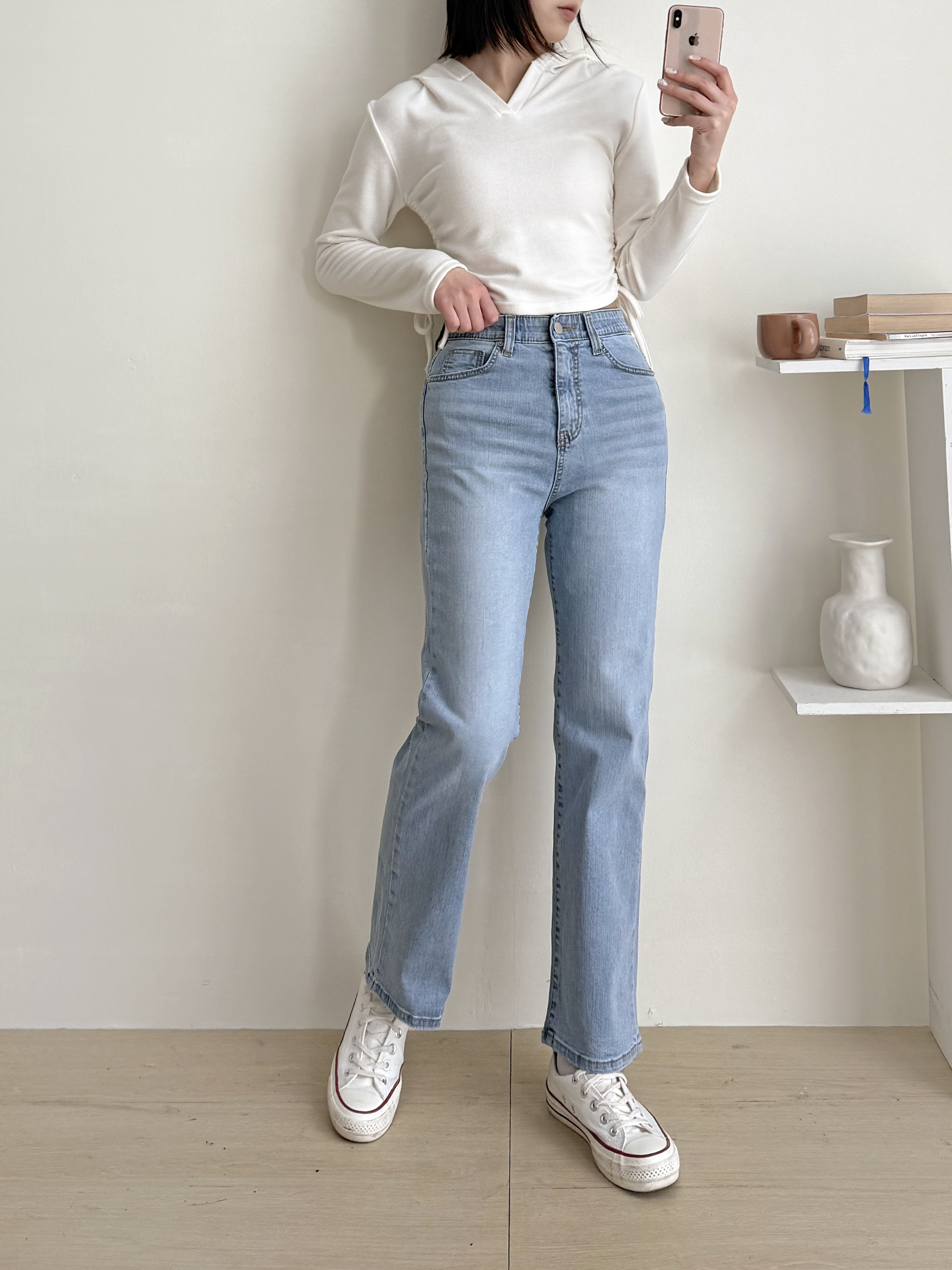 シークレットゴムストレートデニムパンツ | 詳細画像7