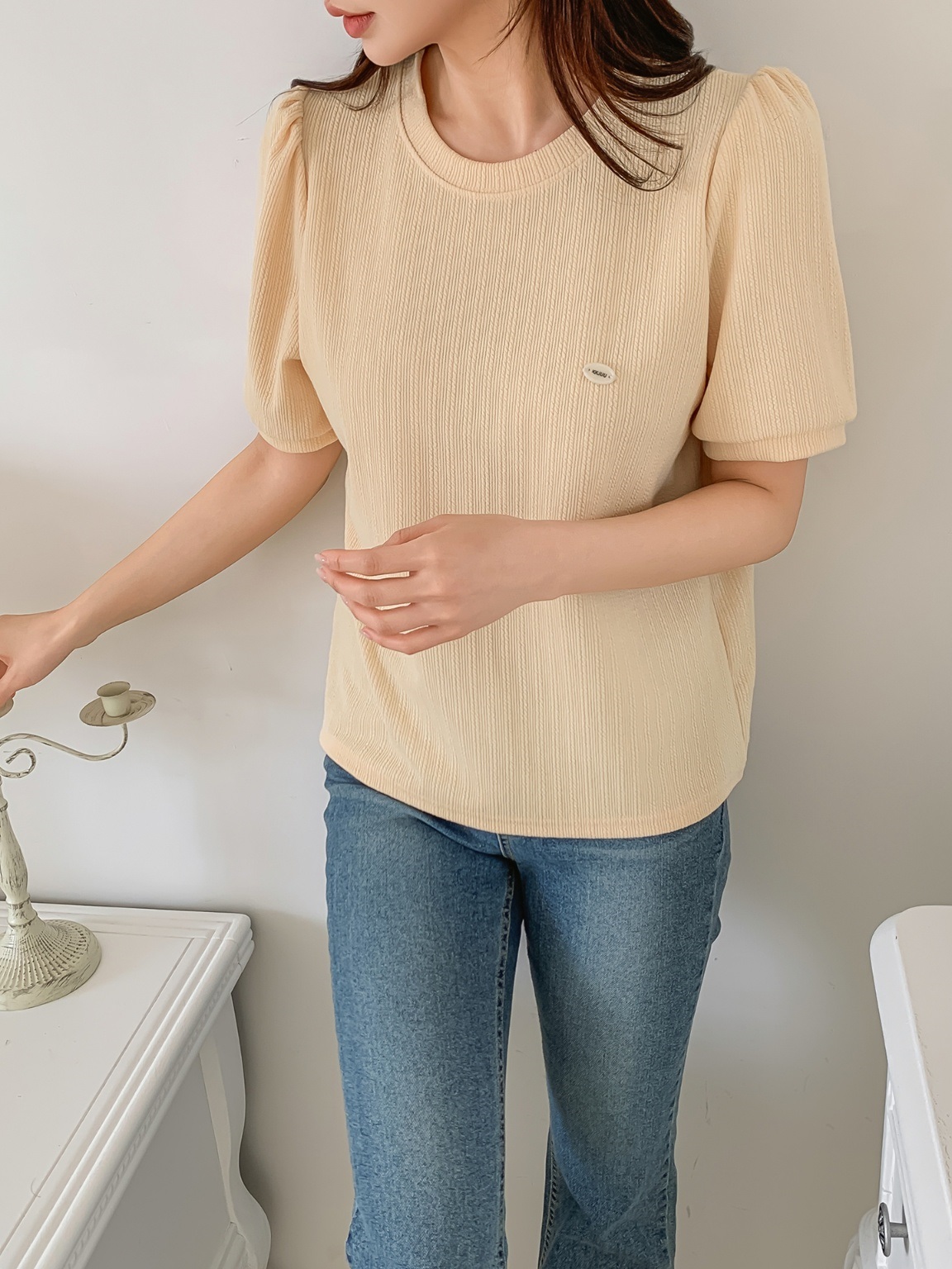 チャームパフ半袖リブTシャツ | 詳細画像10