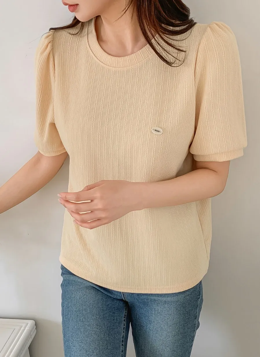 チャームパフ半袖リブTシャツ | 詳細画像1
