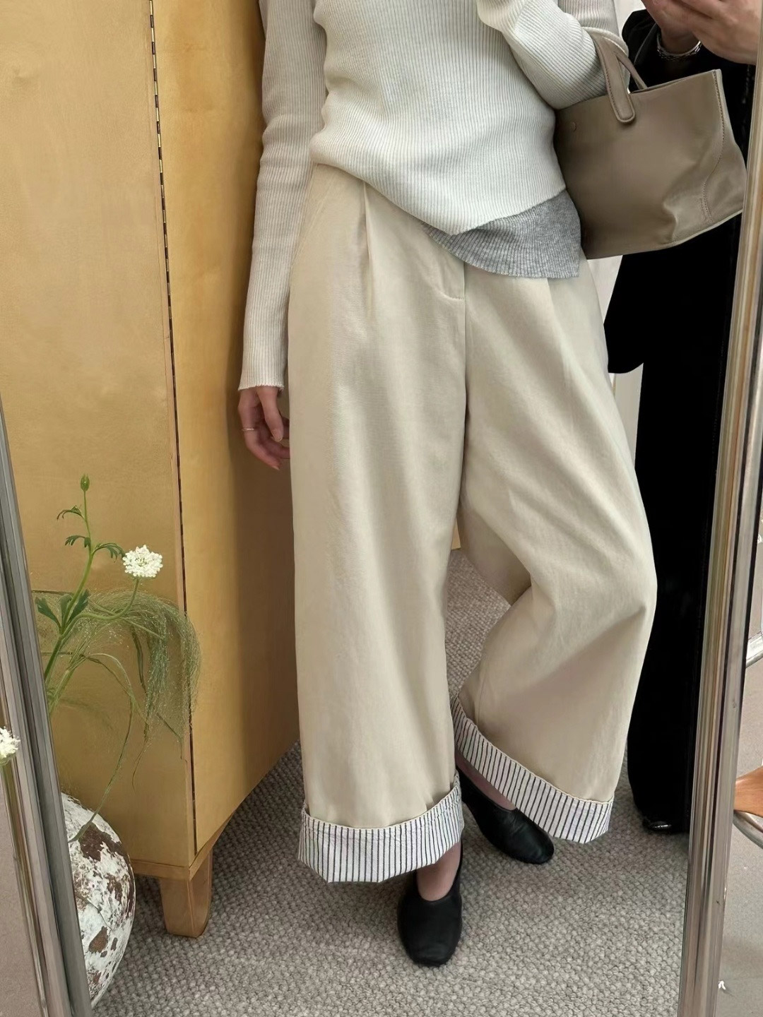 ストライプロールアップタックワイドパンツ | 詳細画像3