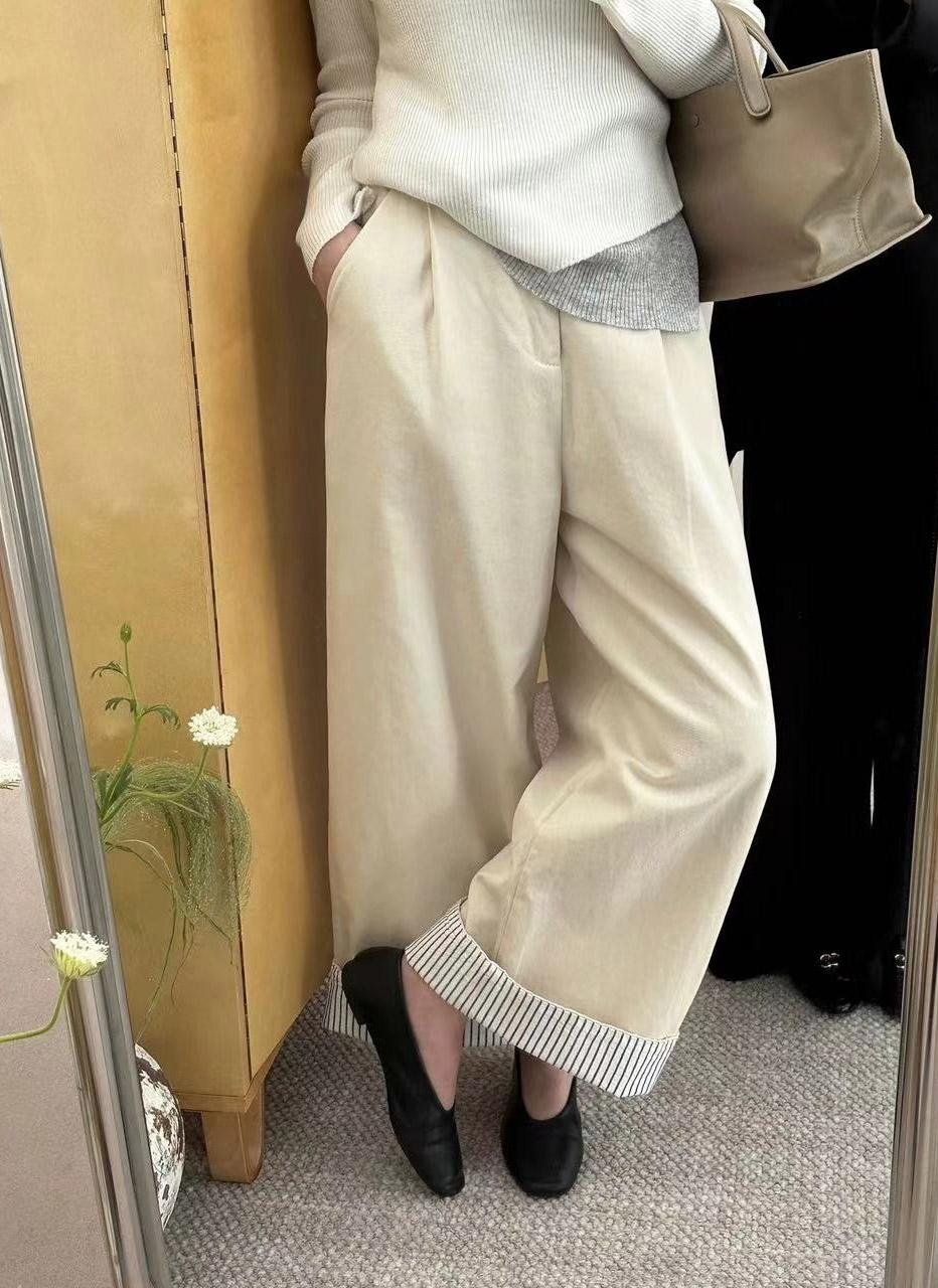 ストライプロールアップタックワイドパンツ | 詳細画像4