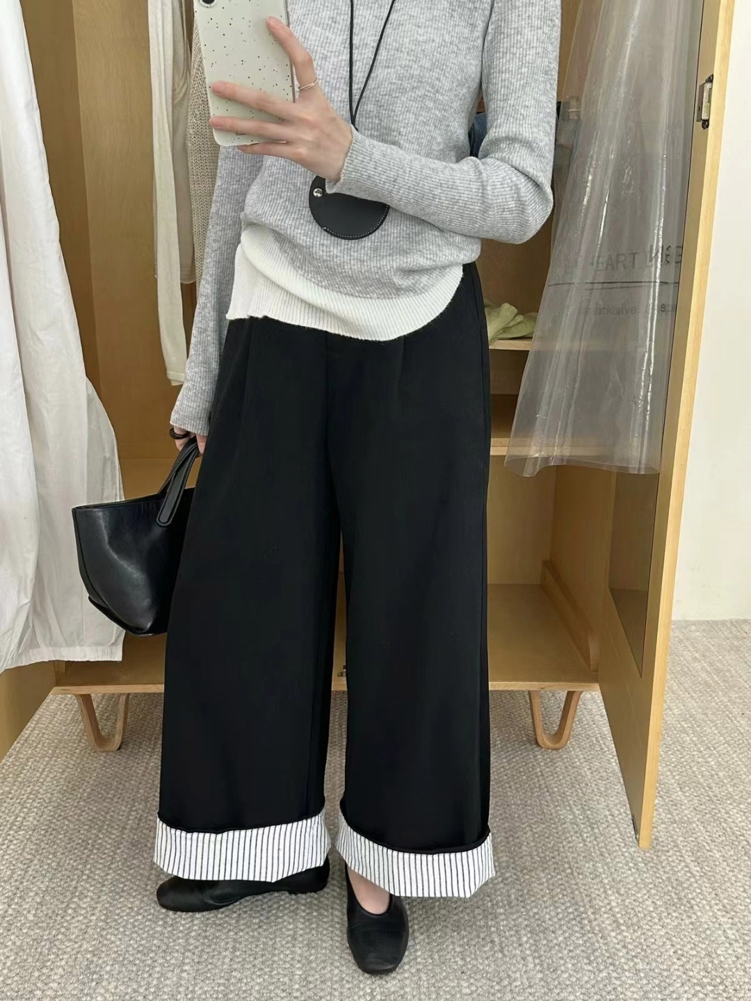 ストライプロールアップタックワイドパンツ | 詳細画像5