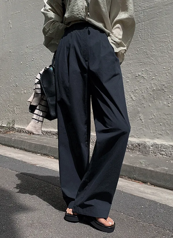 ツータックバックゴムワイドパンツ | crushj | 詳細画像1