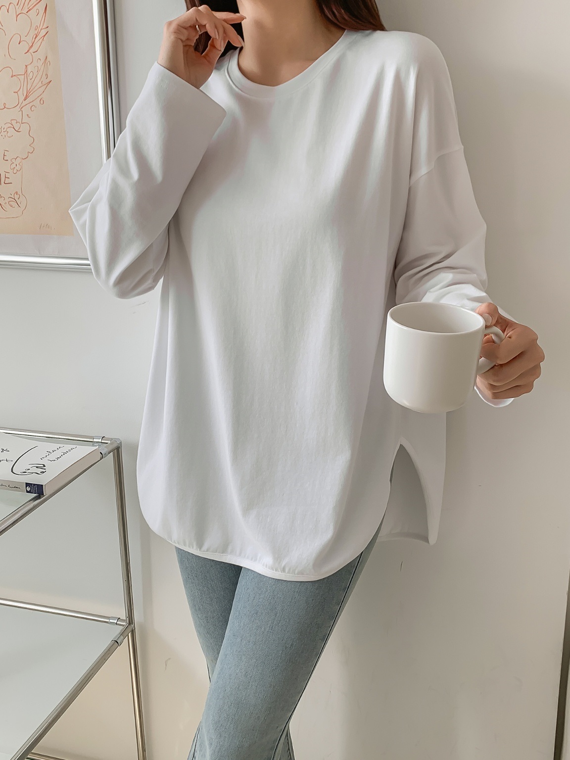 アンバランスラウンドヘム長袖Tシャツ | 詳細画像9