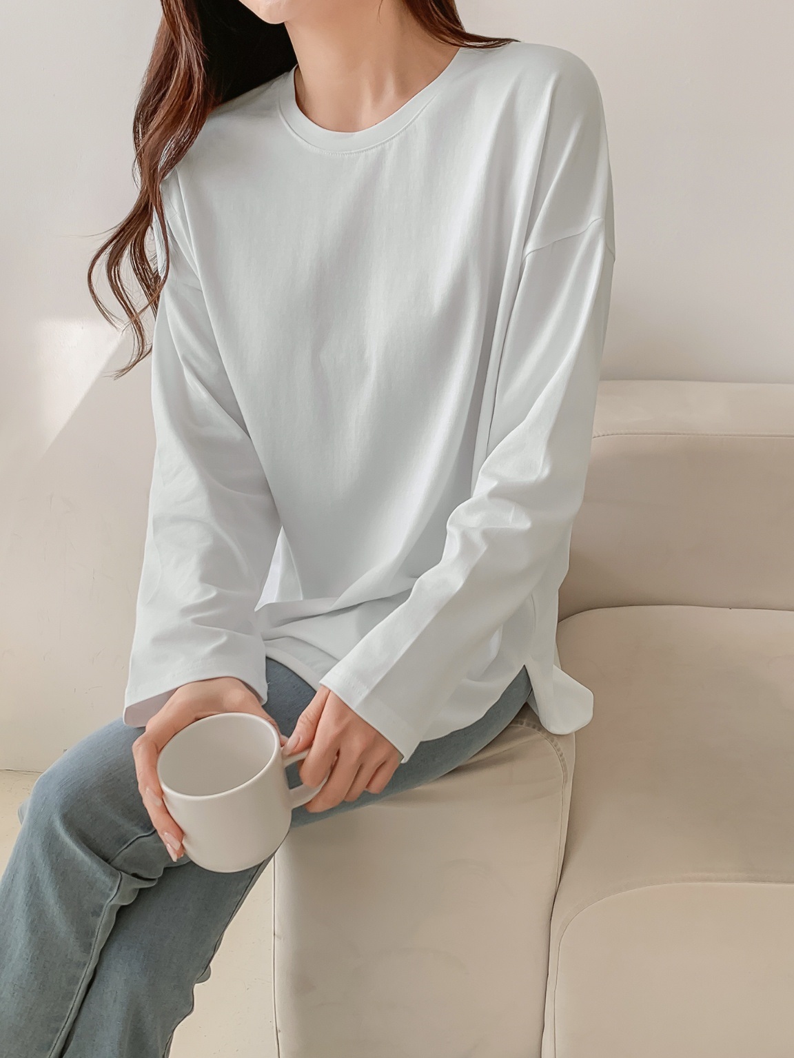 アンバランスラウンドヘム長袖Tシャツ | 詳細画像10