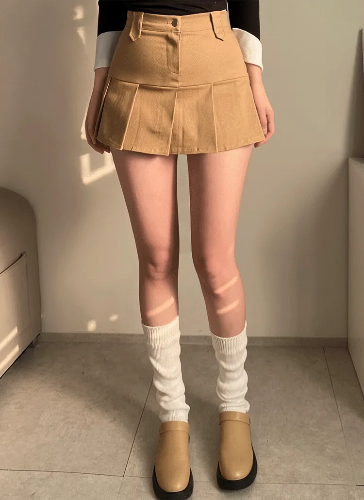 パンツ裏地ハーフボックスプリーツミニスカート | ahope | 詳細画像1