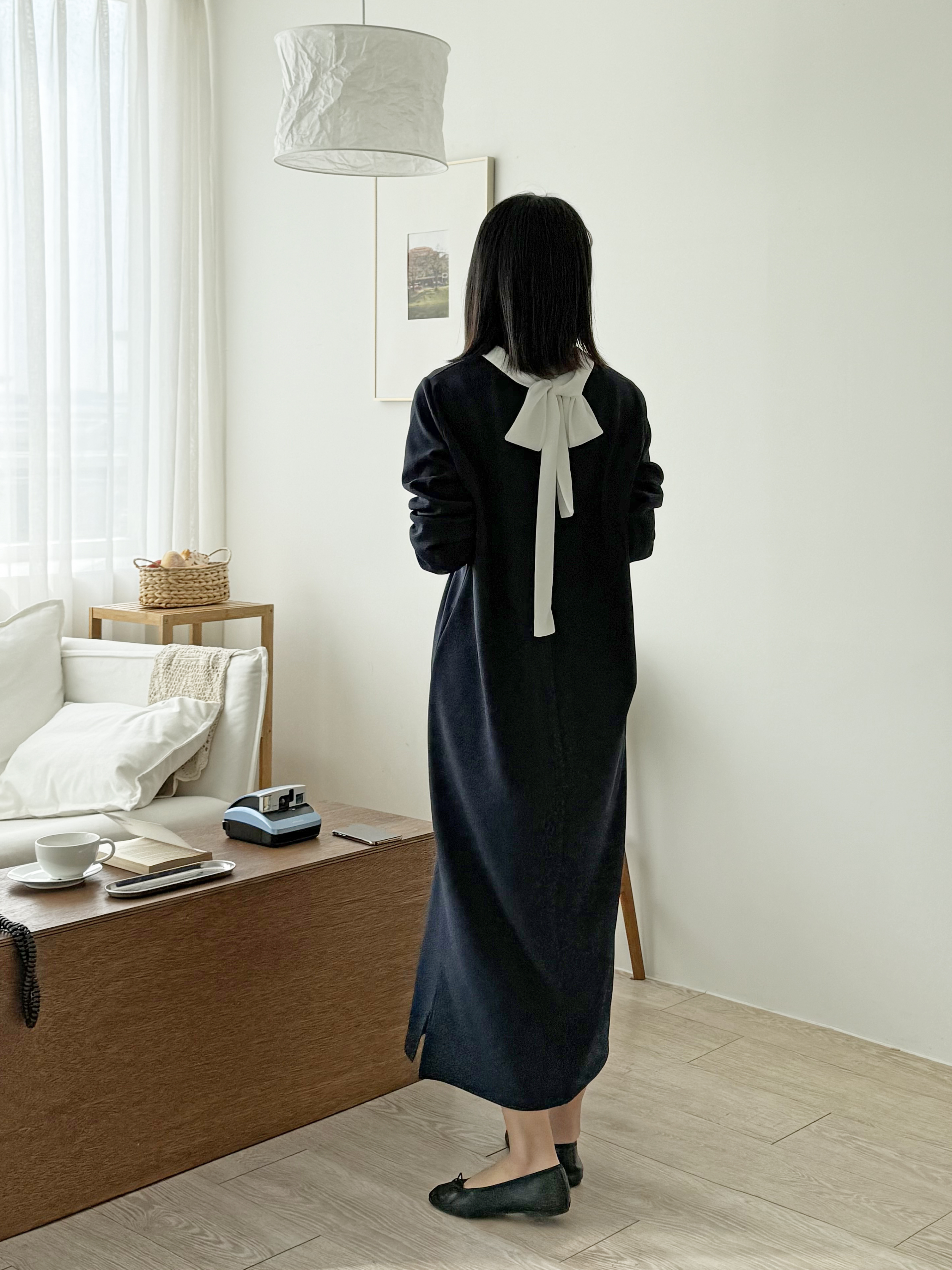 配色スカーフネックロングワンピース | 詳細画像14