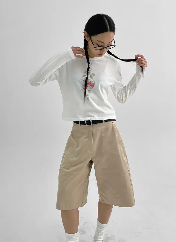 ストロベリープリント長袖Tシャツ | blackup | 詳細画像1