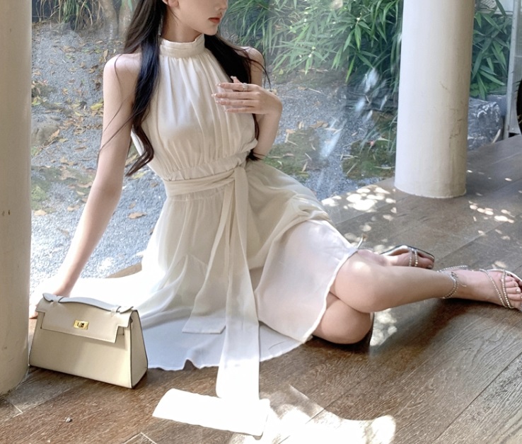 ホルターネックシフォンミニワンピース | 詳細画像6