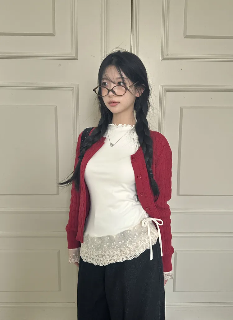 メロウネックアシメフリルヘムTシャツ | creamsugar | 詳細画像6