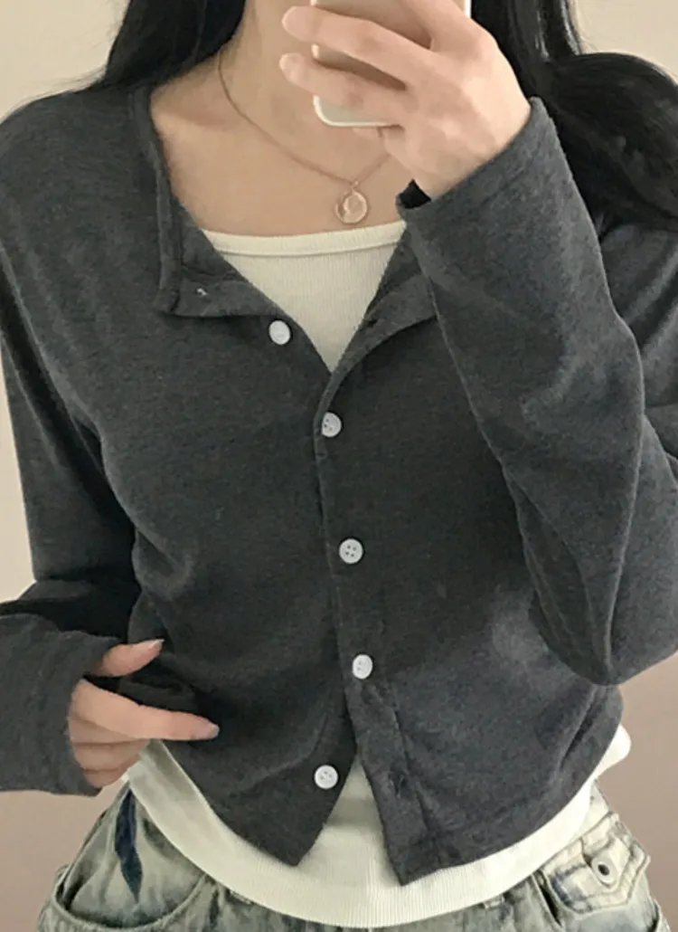 シャーリングレイヤード風ボタンTシャツ | creamsugar | 詳細画像3