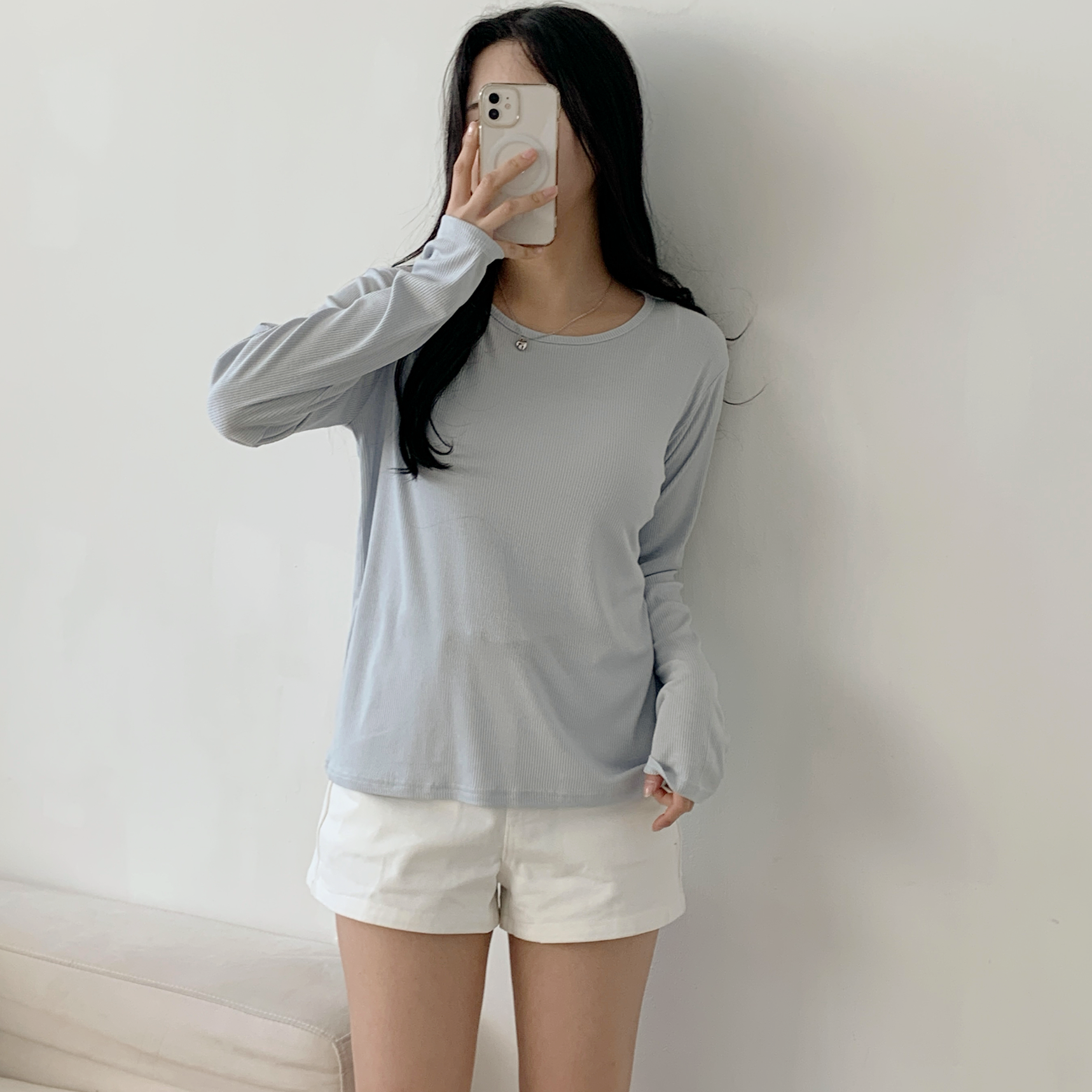 ラウンドネックリブ長袖Tシャツ | 詳細画像2