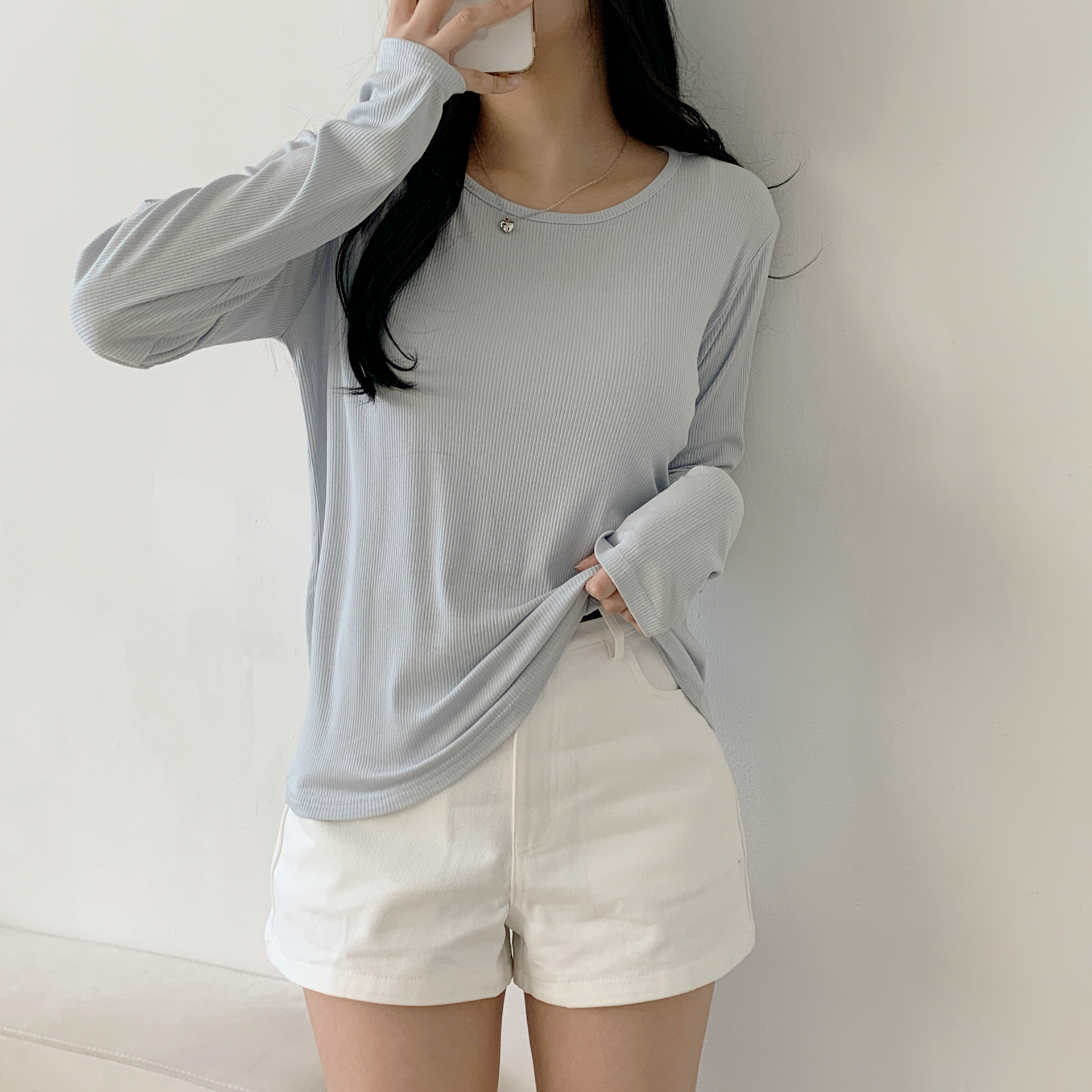 ラウンドネックリブ長袖Tシャツ | 詳細画像5