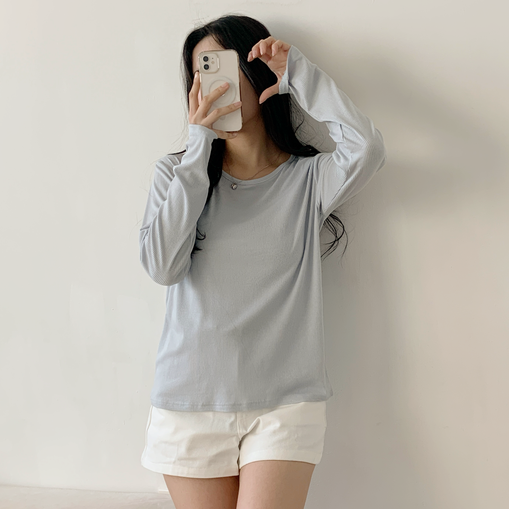 ラウンドネックリブ長袖Tシャツ | 詳細画像4