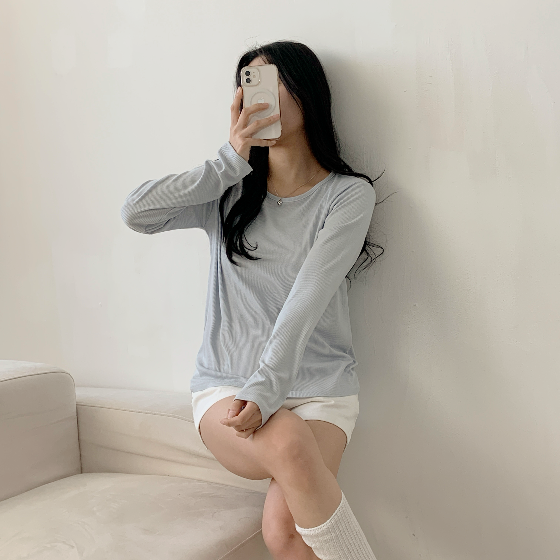 ラウンドネックリブ長袖Tシャツ | 詳細画像9