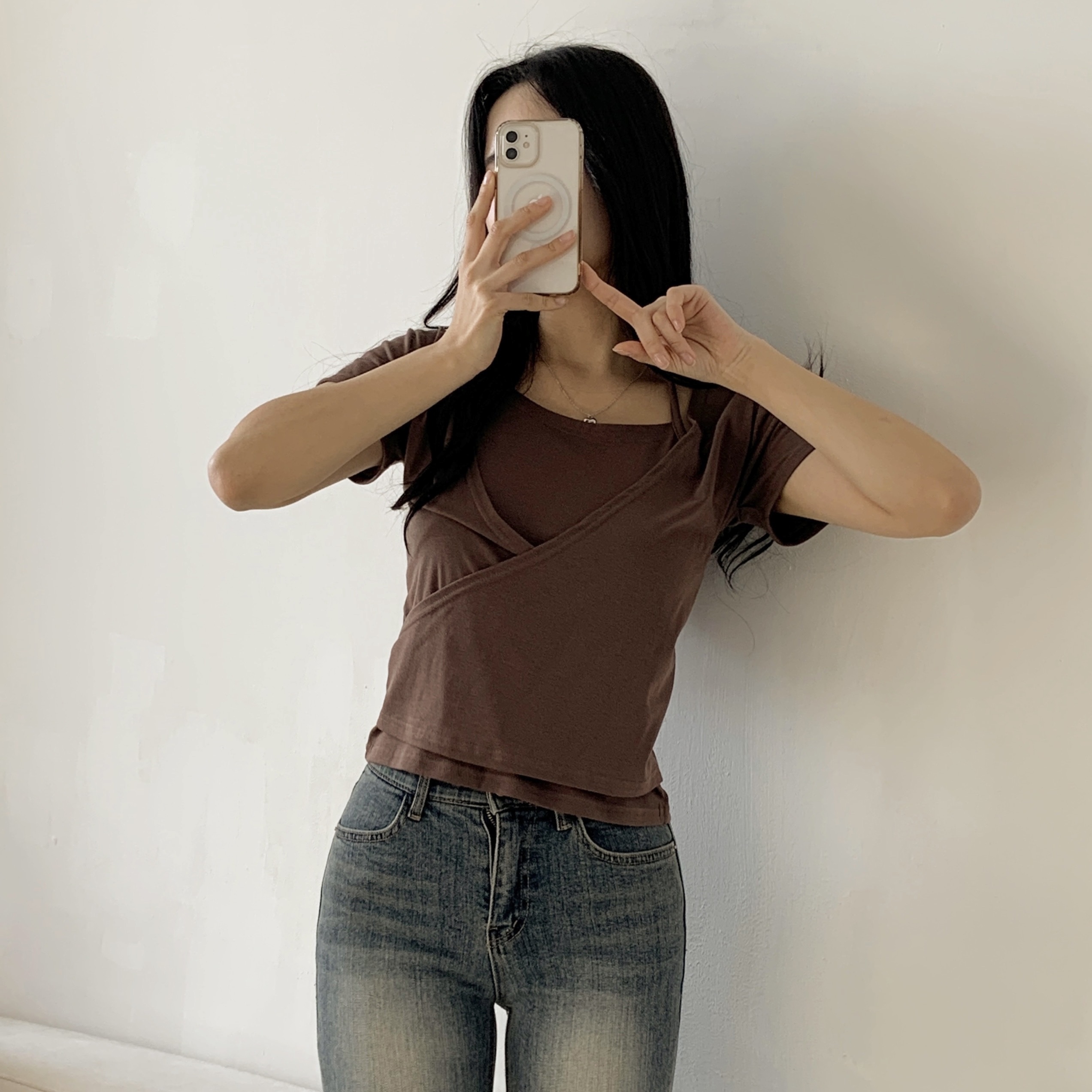 ホルターネックドレープラップ半袖Tシャツ | 詳細画像8