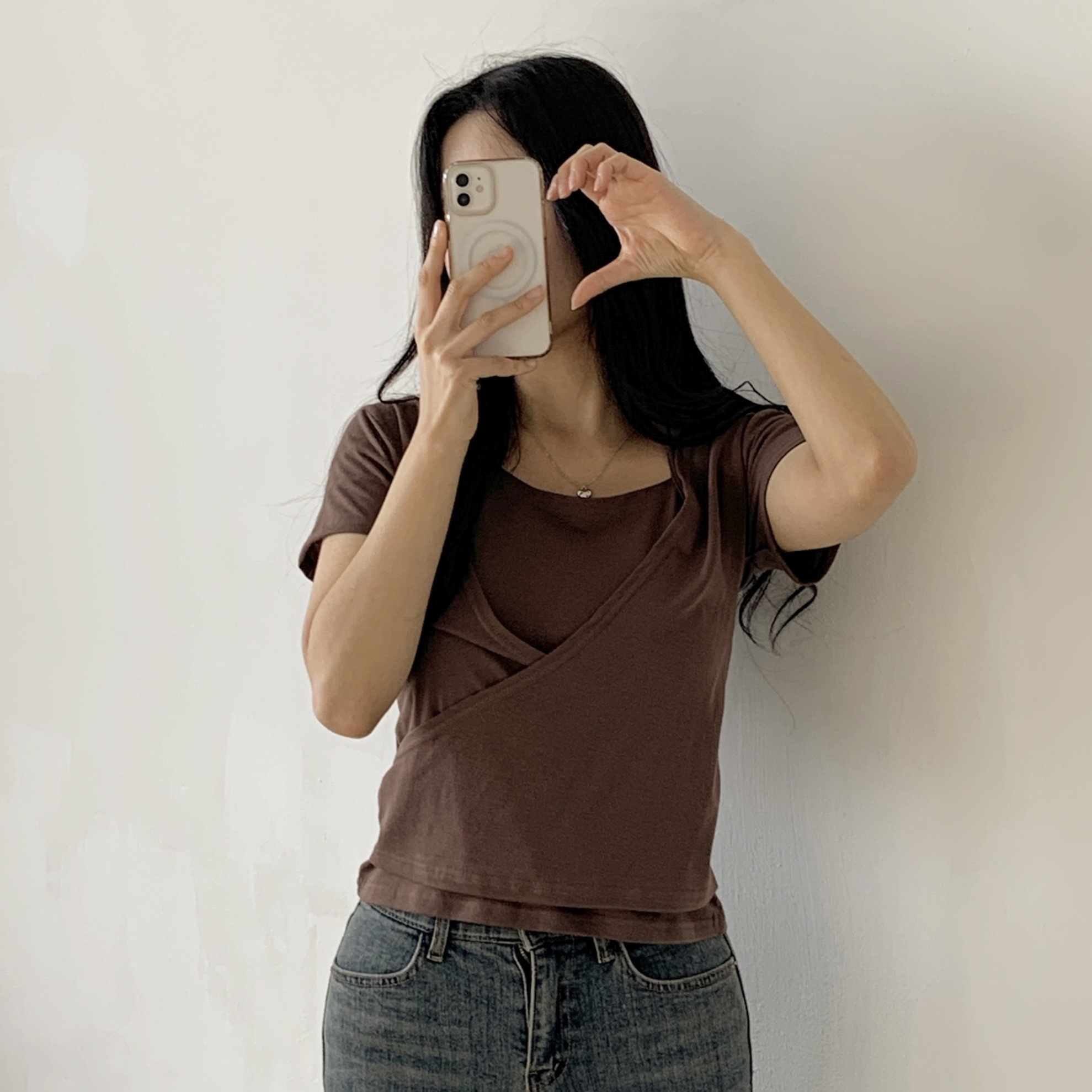 ホルターネックドレープラップ半袖Tシャツ | 詳細画像3