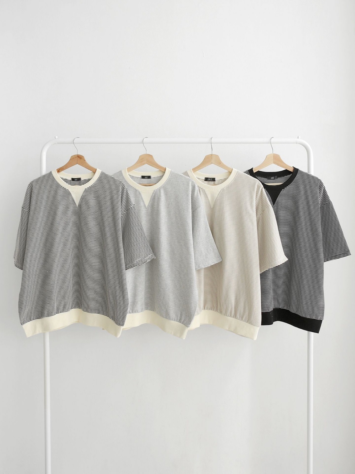 配色Vガゼットボーダールーズ半袖Tシャツ | 詳細画像2