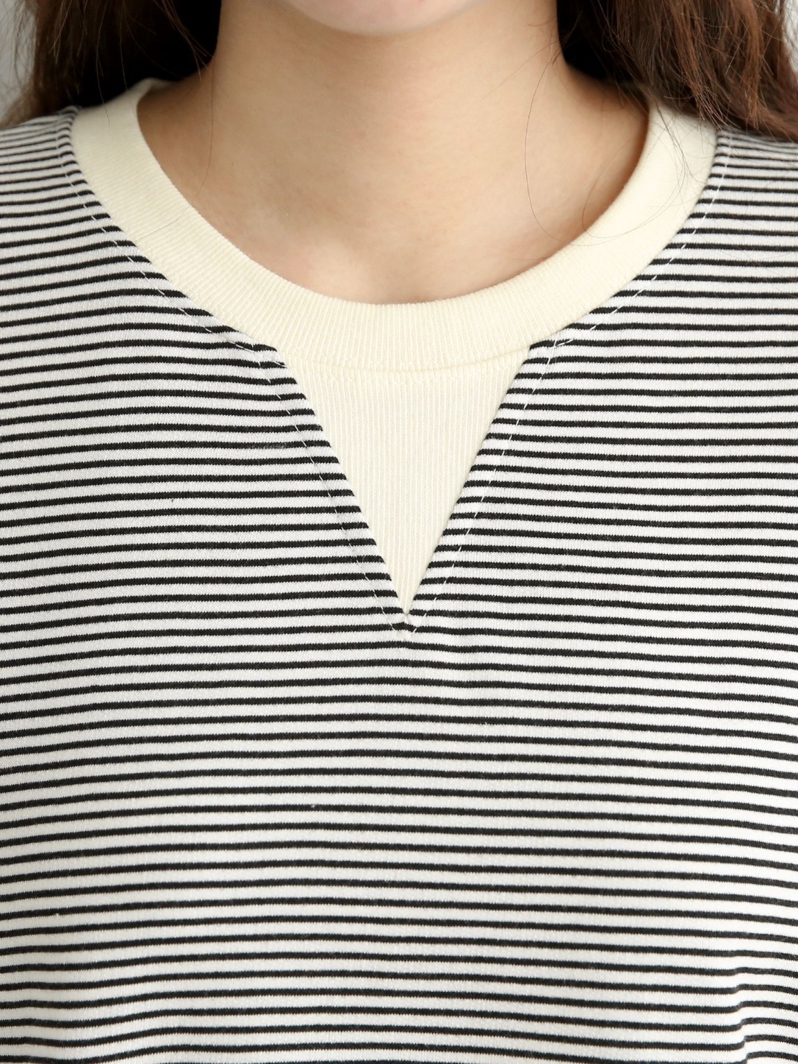 配色Vガゼットボーダールーズ半袖Tシャツ | 詳細画像8