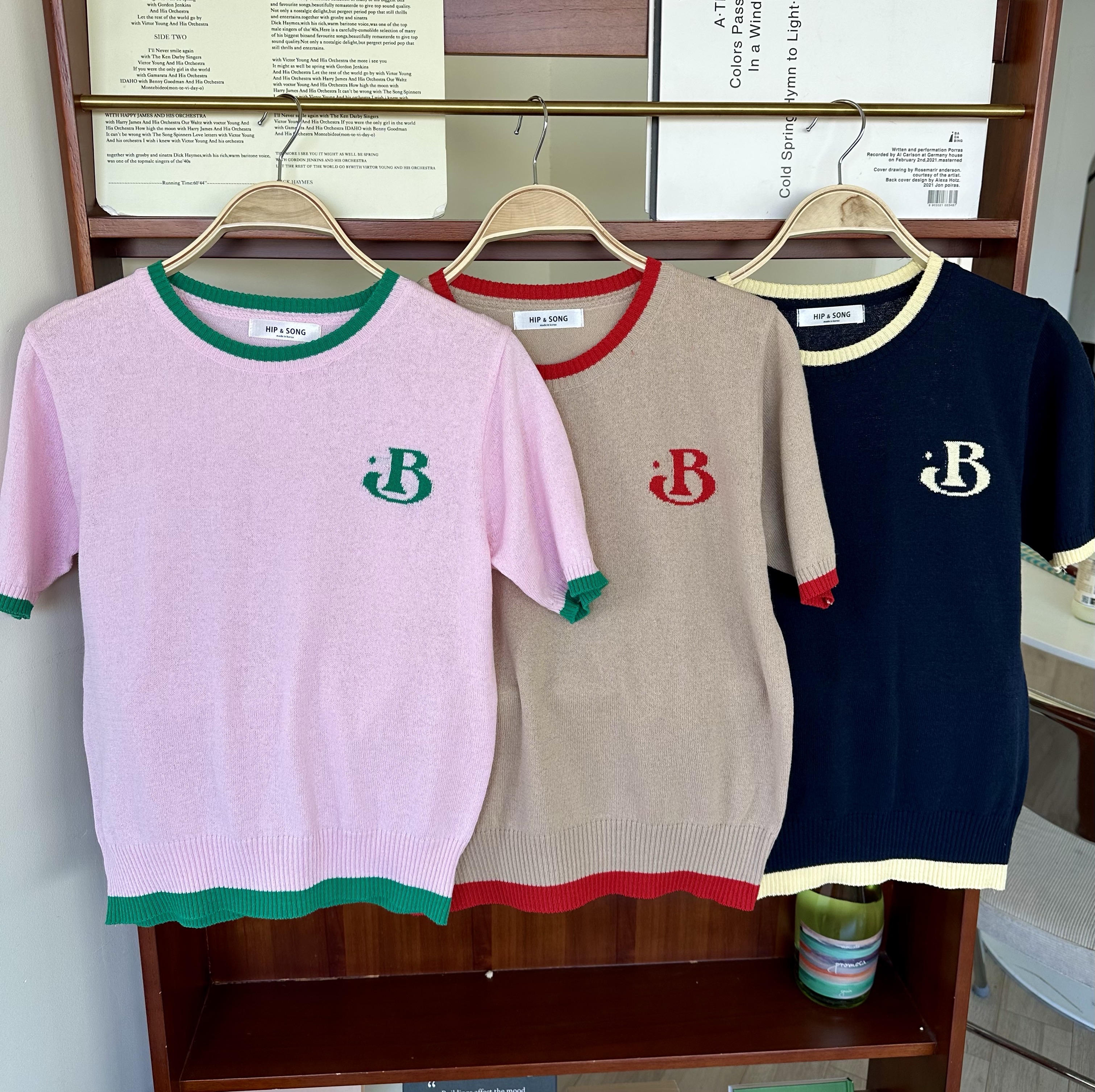 ラウンドネックBロゴ配色半袖ニット | 詳細画像10