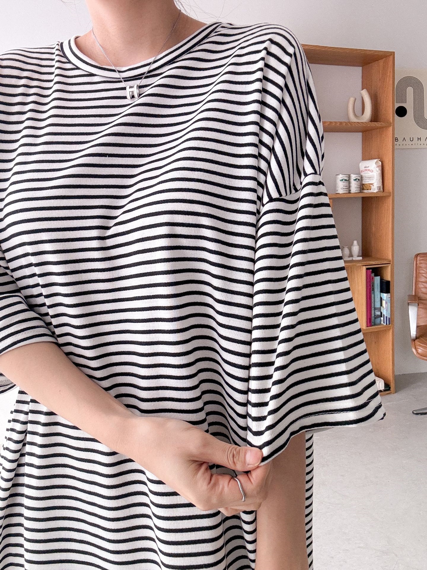 ボーダーボクシーTシャツロングワンピース | 詳細画像13
