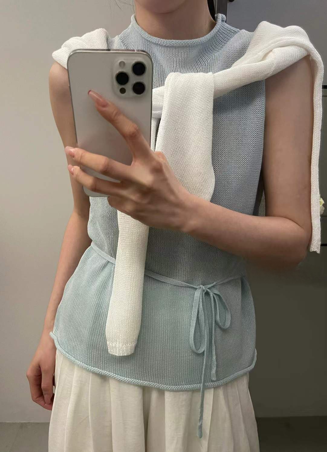 ストラップ付ロールモックネックニットノースリーブ | 詳細画像4