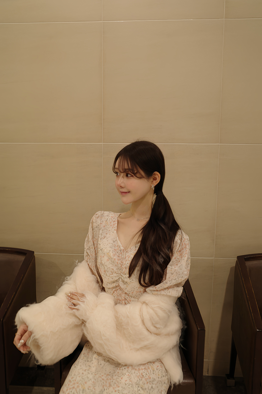 小花柄シャーリング半袖ワンピース | 詳細画像2