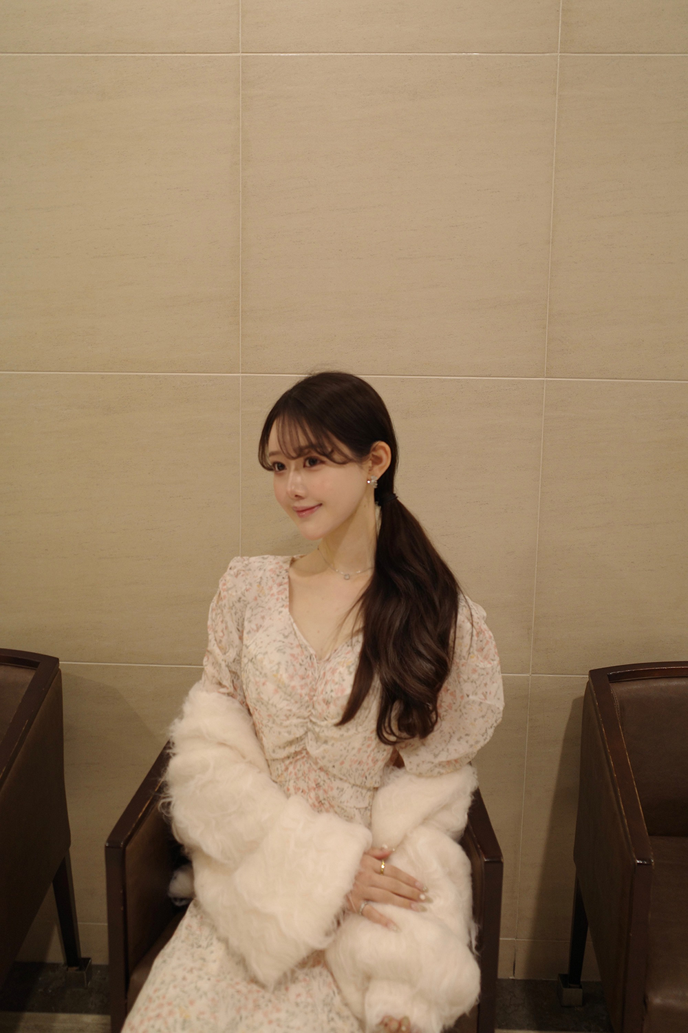 小花柄シャーリング半袖ワンピース | 詳細画像4