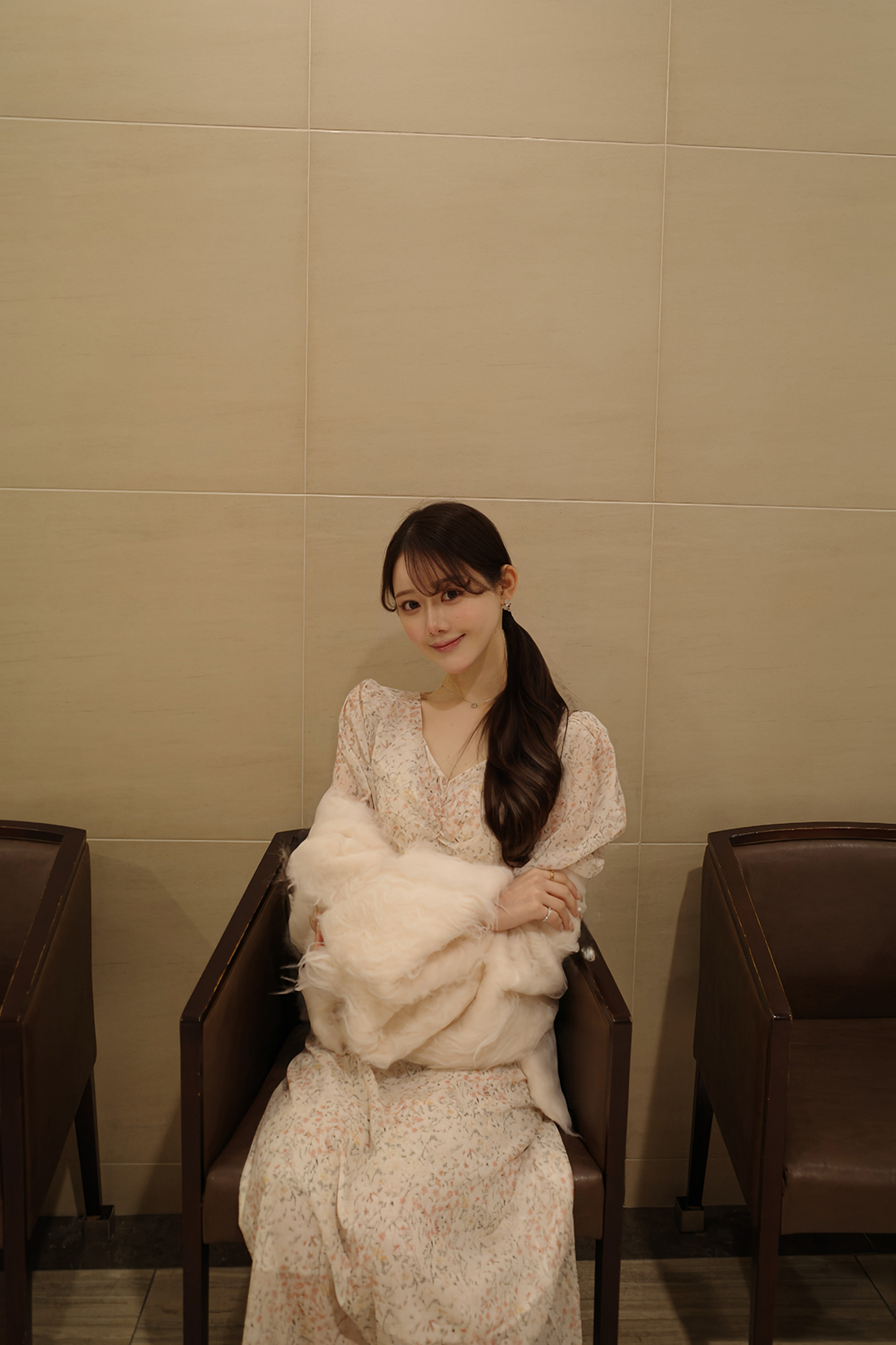 小花柄シャーリング半袖ワンピース | 詳細画像5