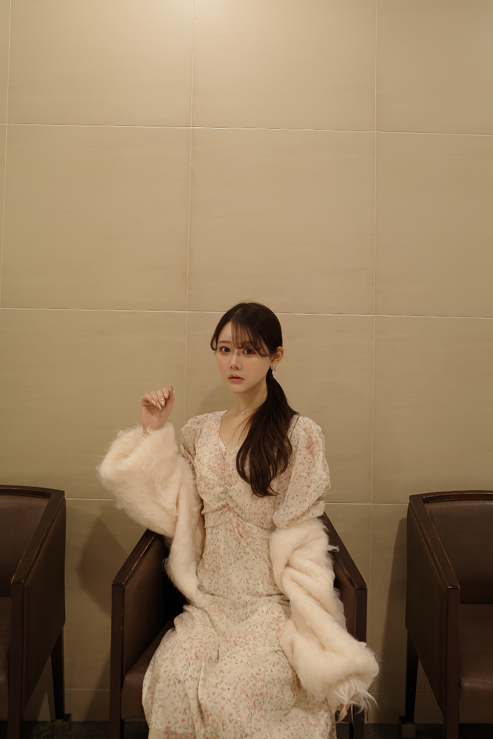 小花柄シャーリング半袖ワンピース | 詳細画像7