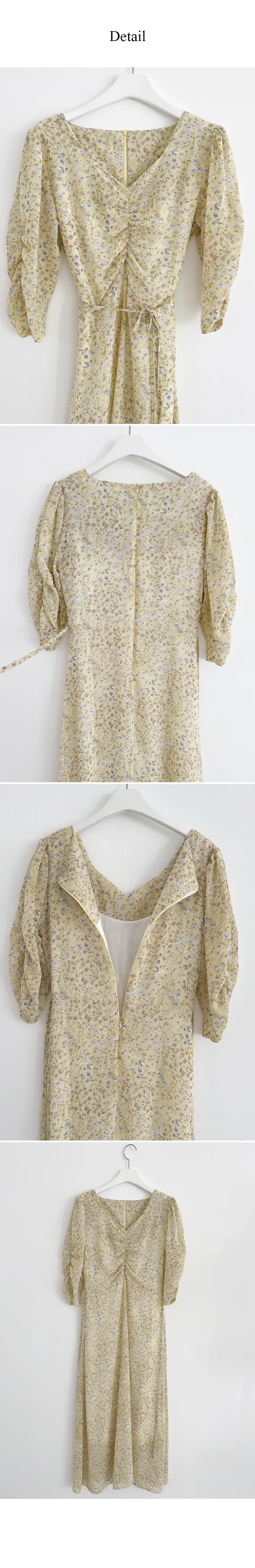 小花柄シャーリング半袖ワンピース | 詳細画像9