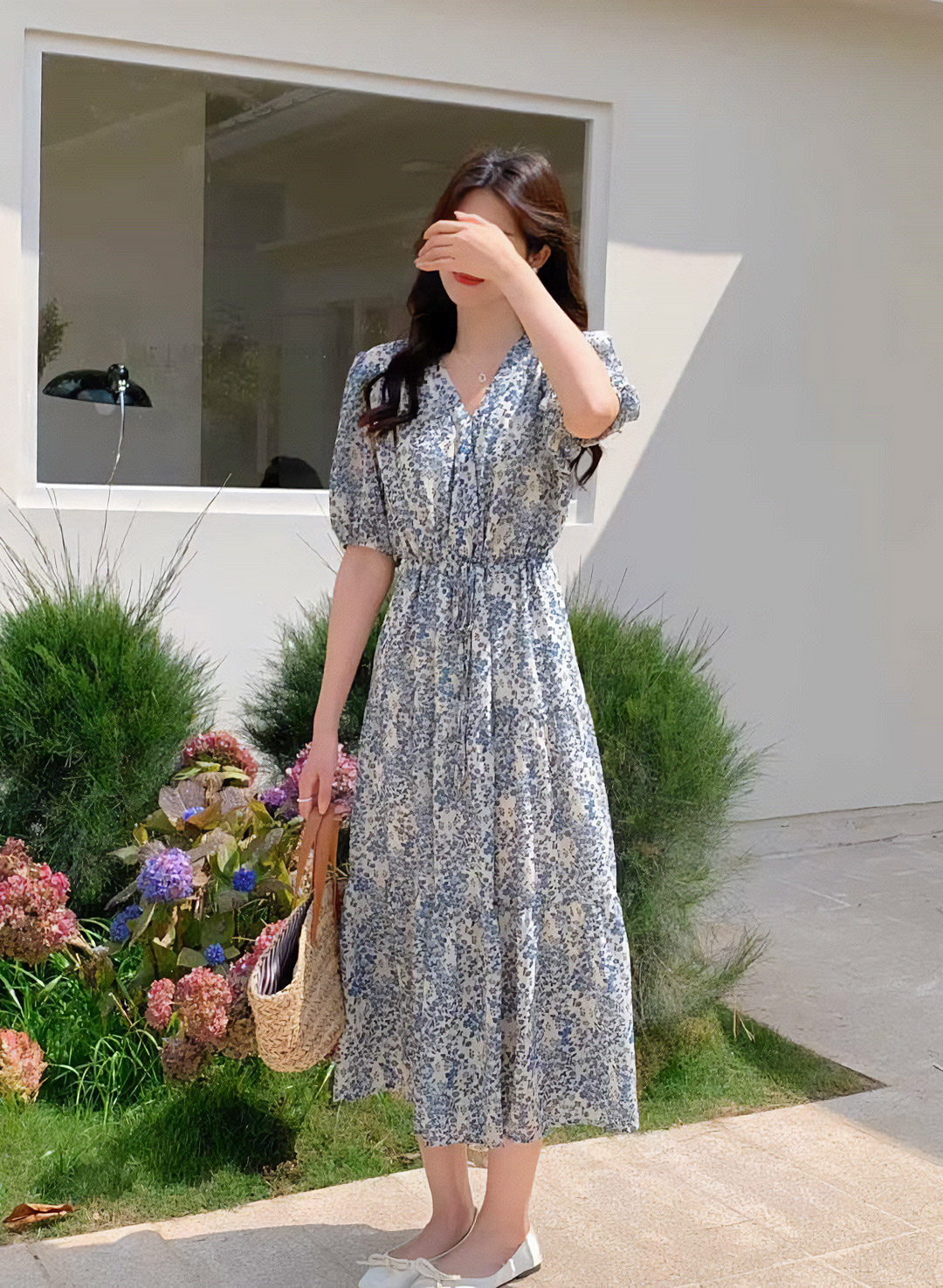 花柄パフカシュクールドロストティアードワンピース | 詳細画像18