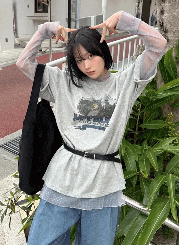 FROSTプリント半袖Tシャツ | 66girls | 詳細画像1