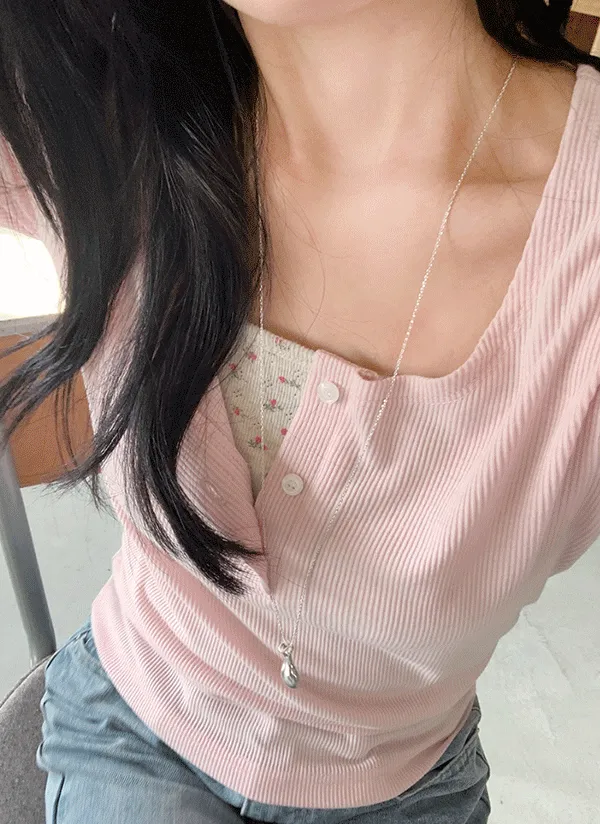 ヘンリーネックリブTシャツ | 66girls | 詳細画像1