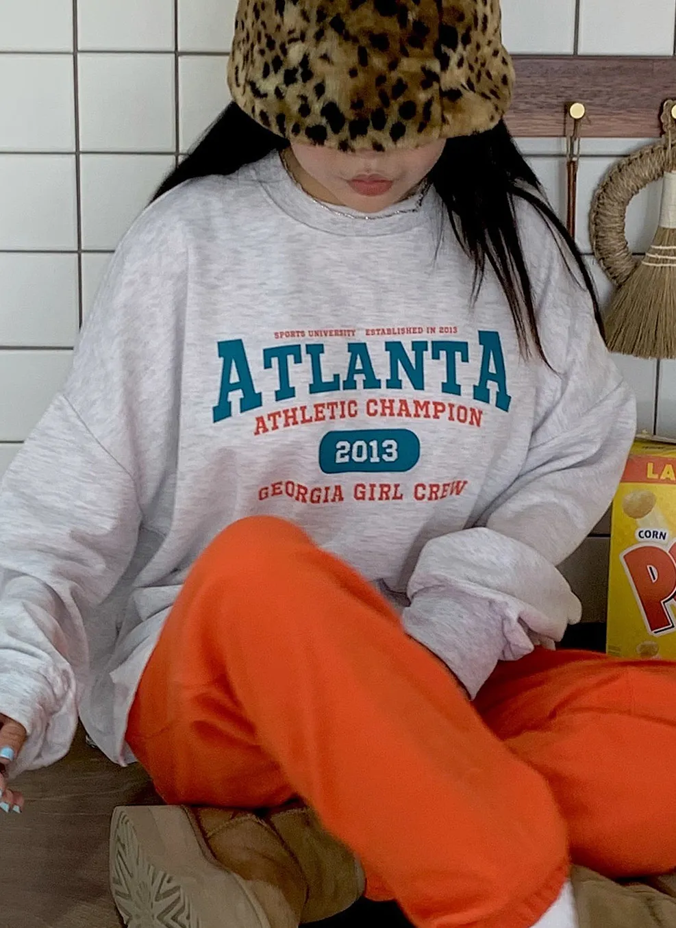 ATLANTA配色レタリングスウェット | 詳細画像1