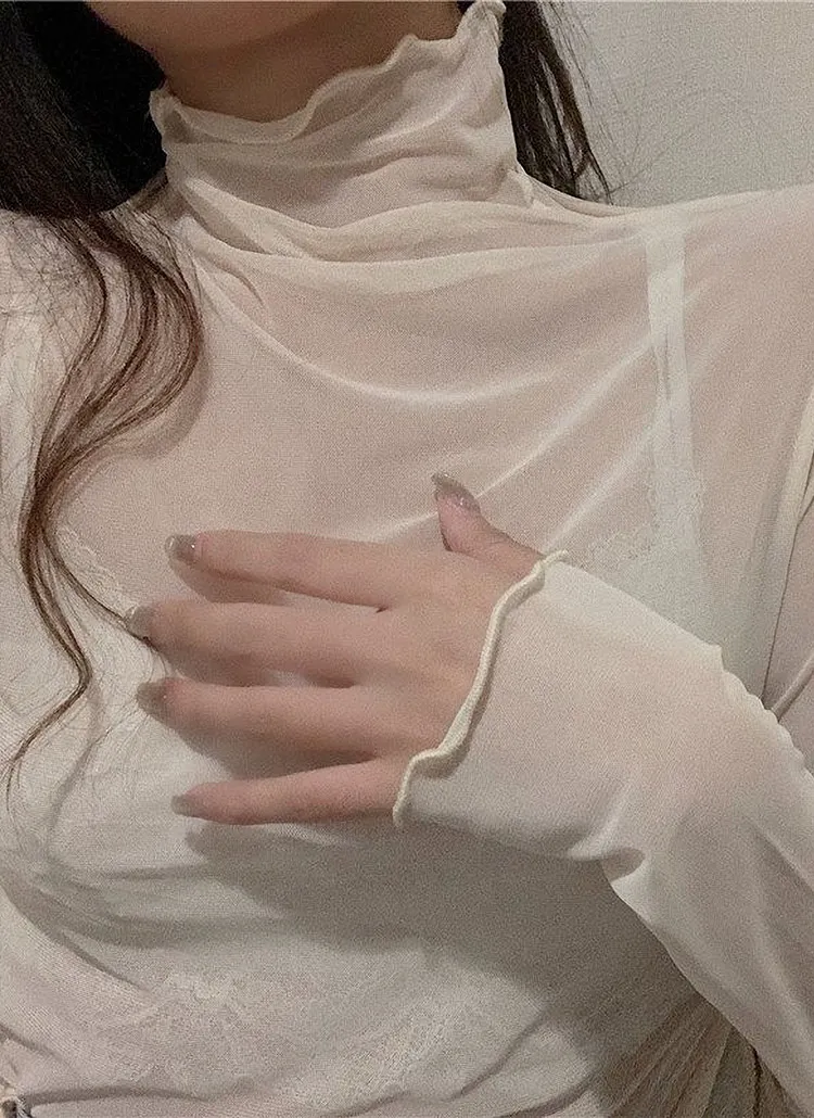 メロウハイネックシースルーTシャツ | 詳細画像1