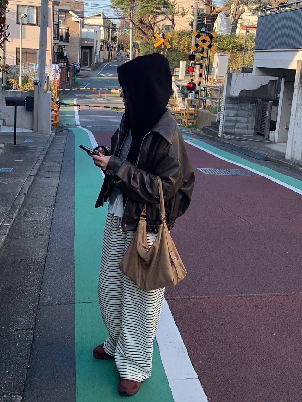 フェイクレザーカラーネックジャンパー | 詳細画像4