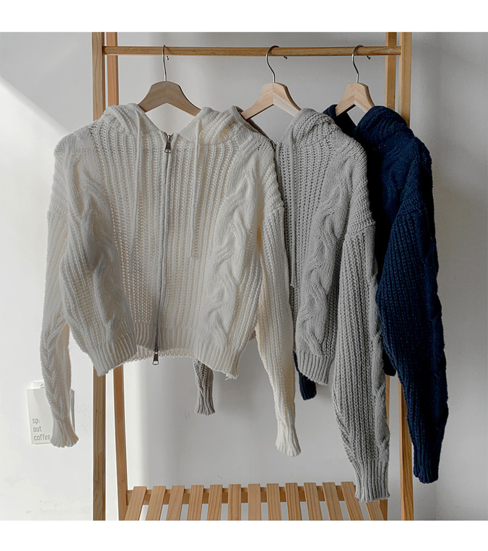 フードニットダブルジップカーディガン | 詳細画像14