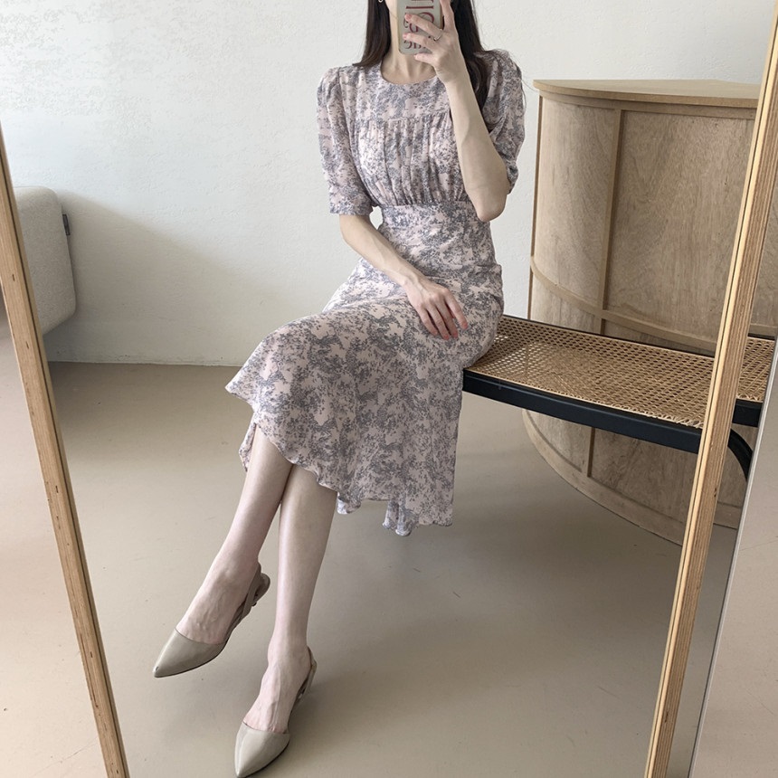 トワルドジュイギャザーパフ半袖リボンワンピース | 詳細画像7