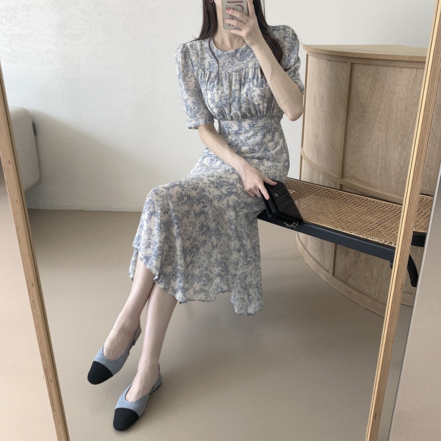 トワルドジュイギャザーパフ半袖リボンワンピース | 詳細画像14