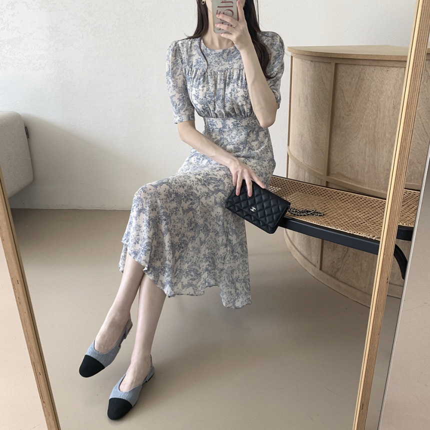 トワルドジュイギャザーパフ半袖リボンワンピース | 詳細画像16