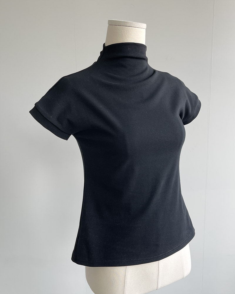 モックネックフレンチスリーブTシャツ | 詳細画像18