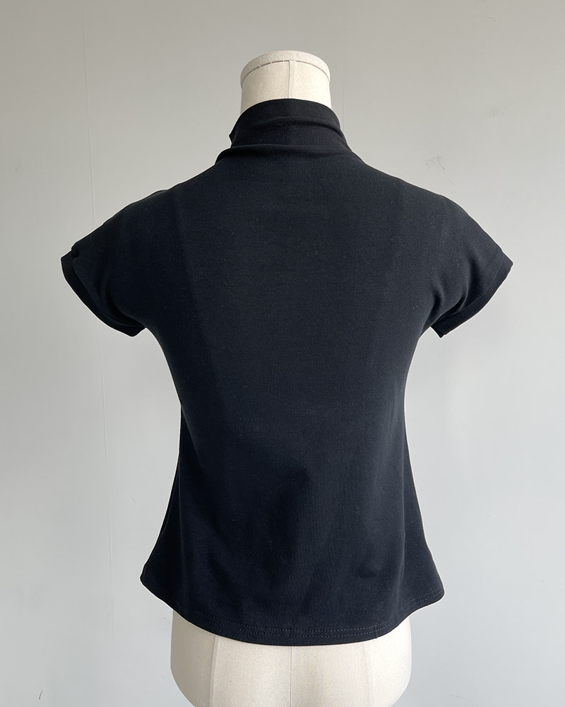 モックネックフレンチスリーブTシャツ | 詳細画像21